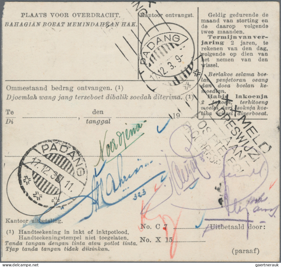 Japanese Occupations WWII: 1942/45, 13 Inland Transfer Forms Used From Medan, Pa - Indonésie