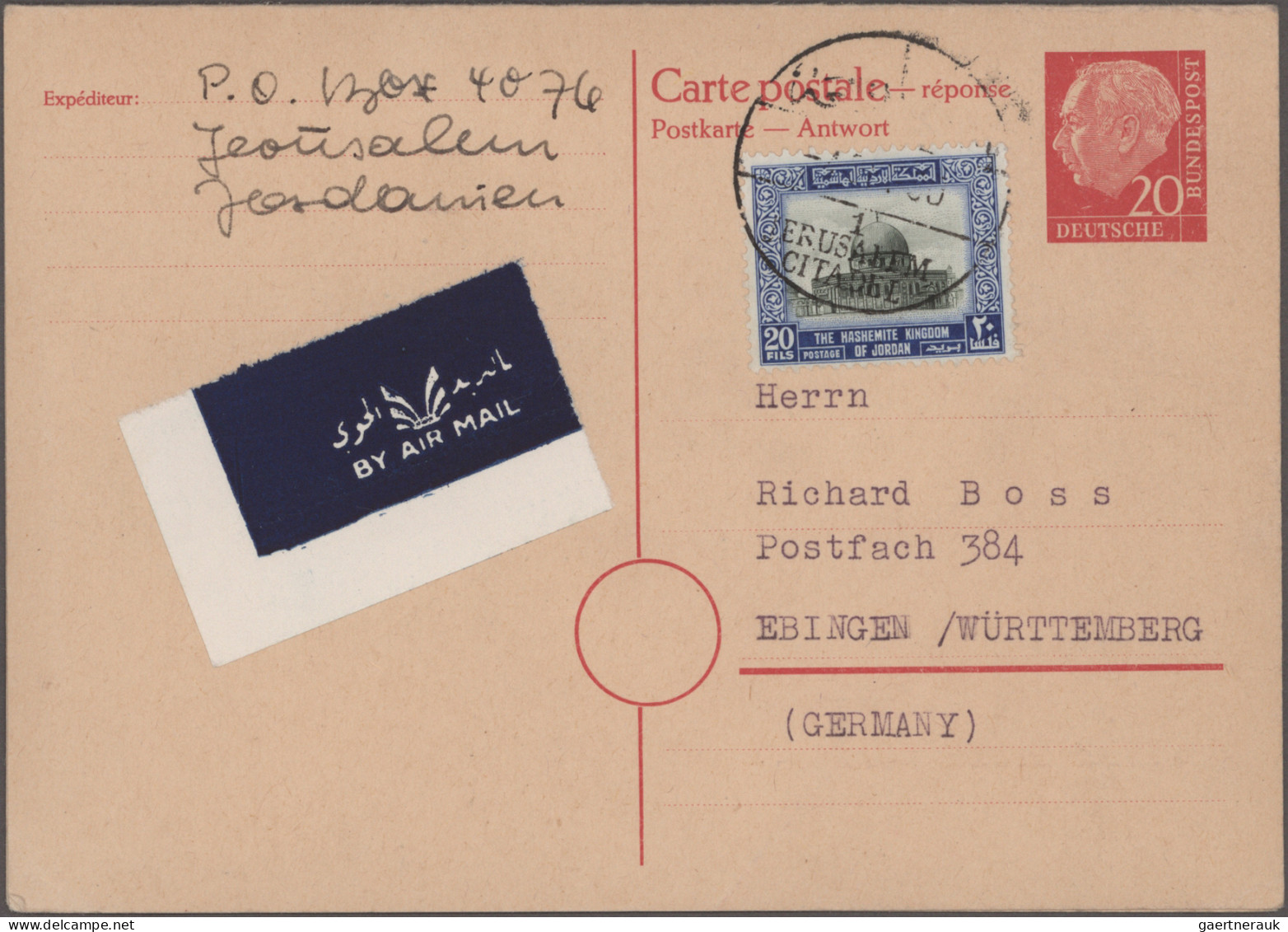 Jordan: 1954/1989, Holding Of Apprx. 200 Covers/cards, Mainly Correspondence To - Jordanië