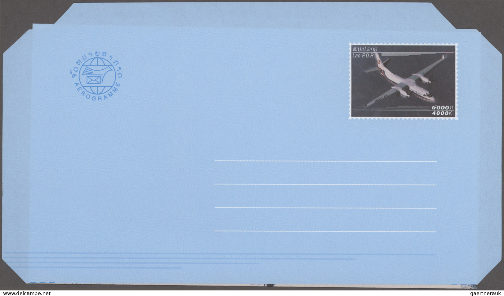 Cambodia & Laos: 1971/2002, Laos+Cambodia, collection to 17 air letter sheets un