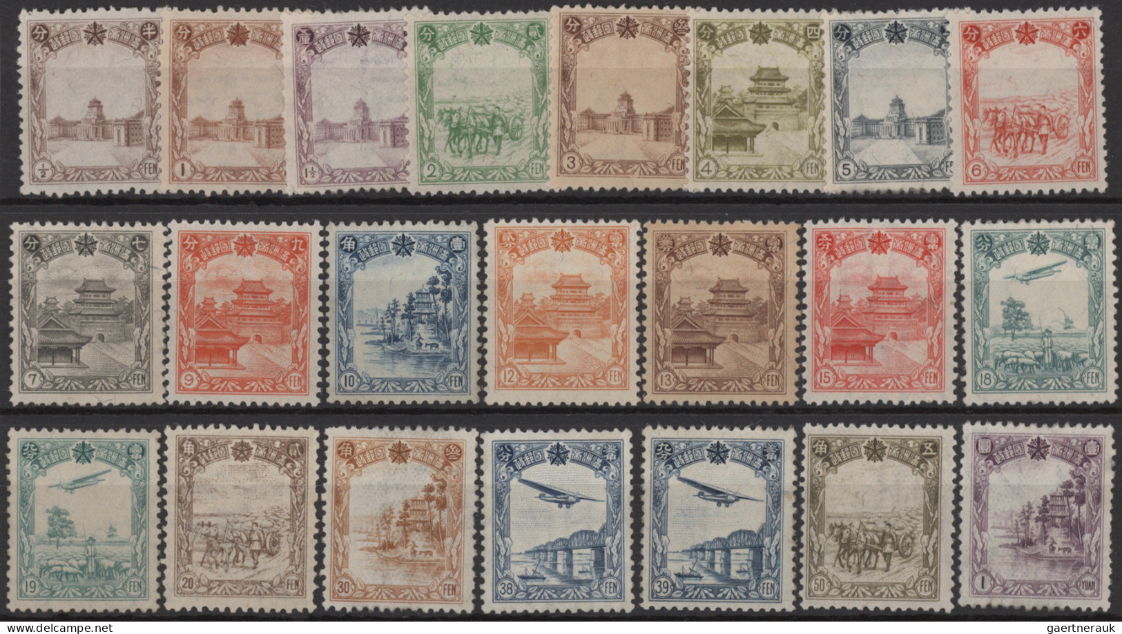Mandchukuo: 1935/1943 (approx.), Group Of 11 Covers And One Postal Stationery Ca - 1932-45 Mandchourie (Mandchoukouo)