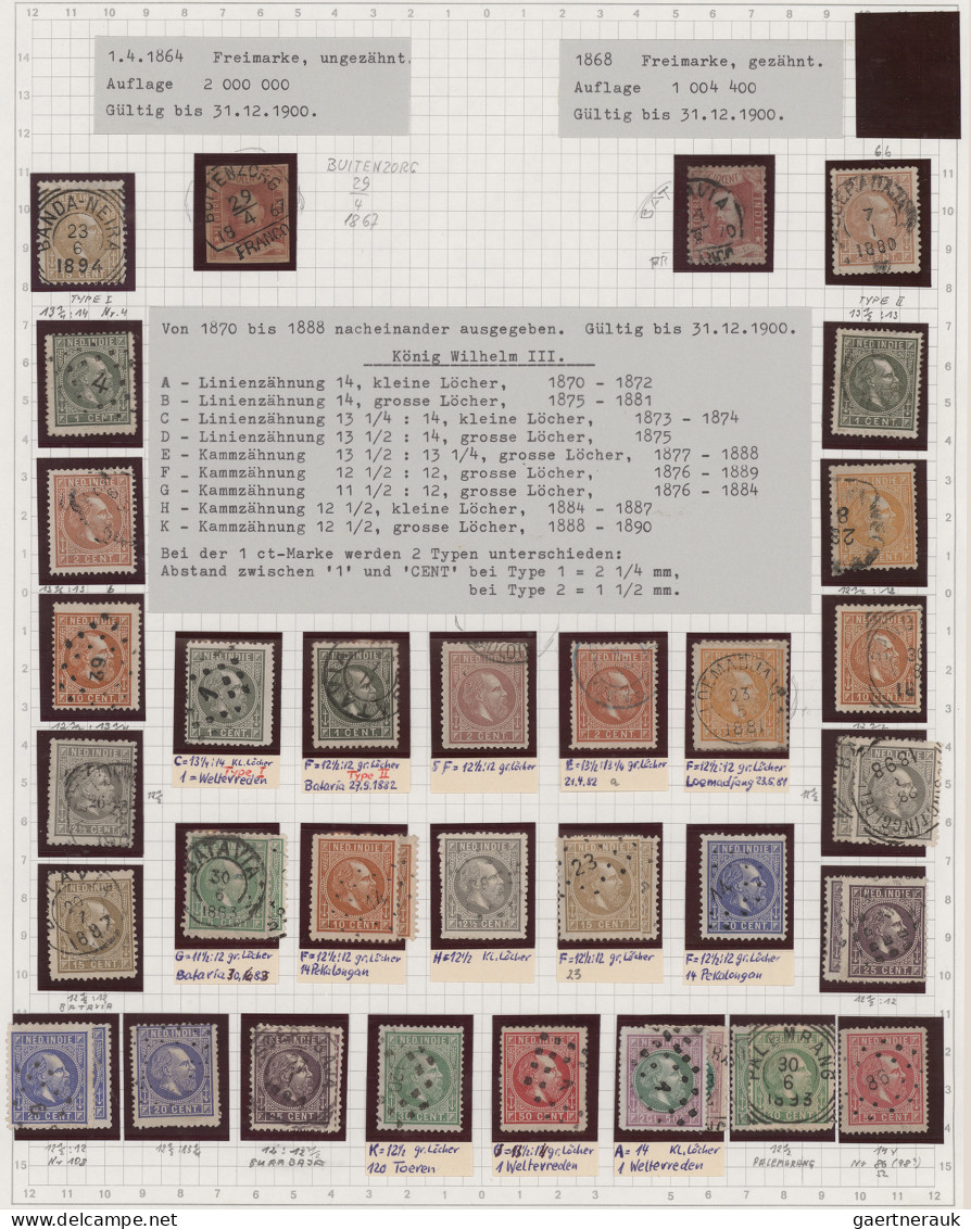 Dutch India: 1864/1963, Used And Mint Collection Arranged On Written-up Album Pa - Nederlands-Indië
