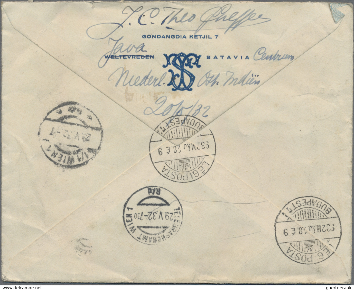 Dutch India: 1922-32: Group of 11 covers to Austria, with a wide range of postma