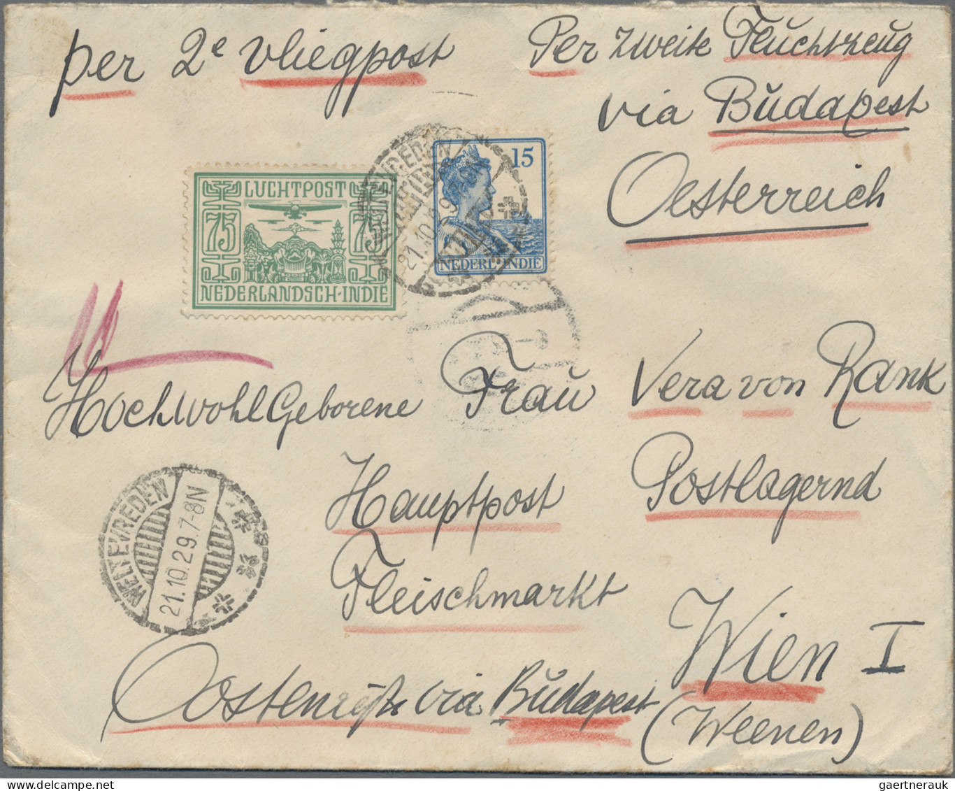 Dutch India: 1922-32: Group of 11 covers to Austria, with a wide range of postma