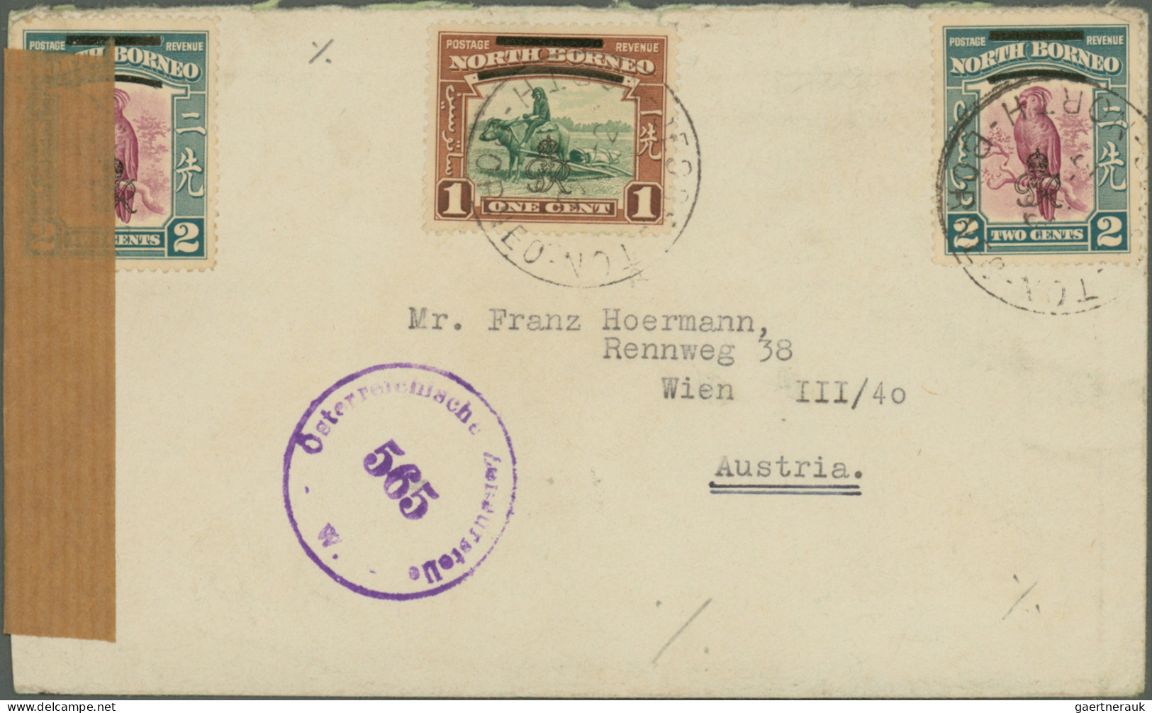 North Borneo: 1947/1961 Three Interesting Covers, With 1947 (1 Sep) FDC For Optd - Borneo Septentrional (...-1963)