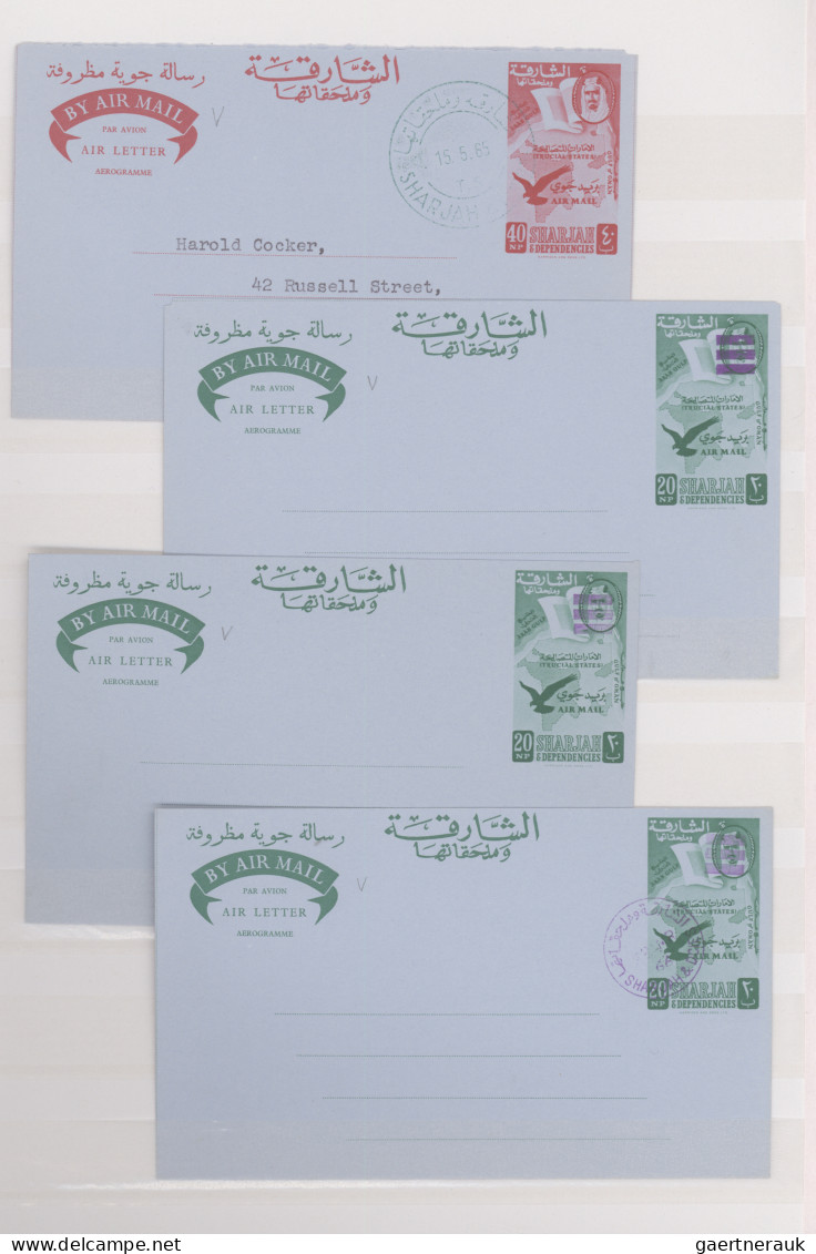 Sharjah: 1964/1966, Collection Of 20 Mainly Unused Air Letter Sheets, Thereof El - Schardscha