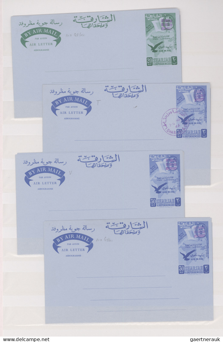 Sharjah: 1964/1966, Collection Of 20 Mainly Unused Air Letter Sheets, Thereof El - Schardscha