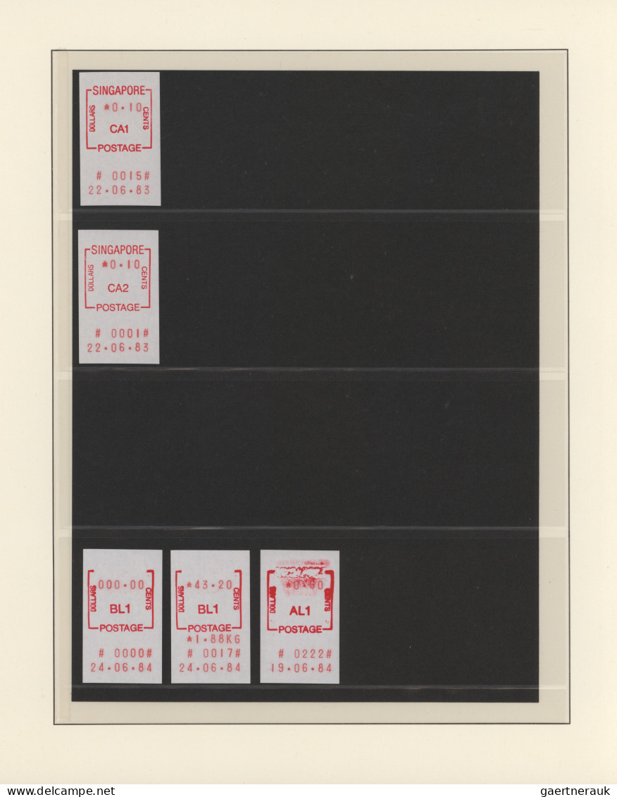 Singapore: 1983, Postage Meters, Collection Of 16 MNH Stamps (GP1, GP2, GP3, CA1 - Singapore (1959-...)