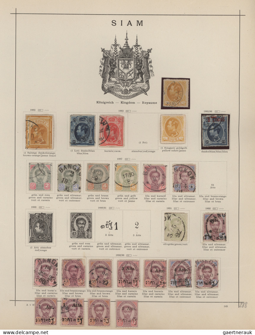 Thailand: 1883/1928, Used And Mint Collection On Schaubek Album Pages, Well Fill - Thailand