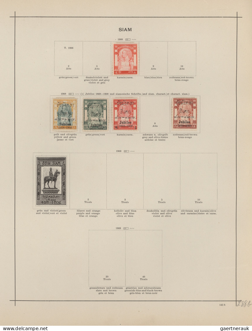 Thailand: 1883/1928, Used And Mint Collection On Schaubek Album Pages, Well Fill - Thailand