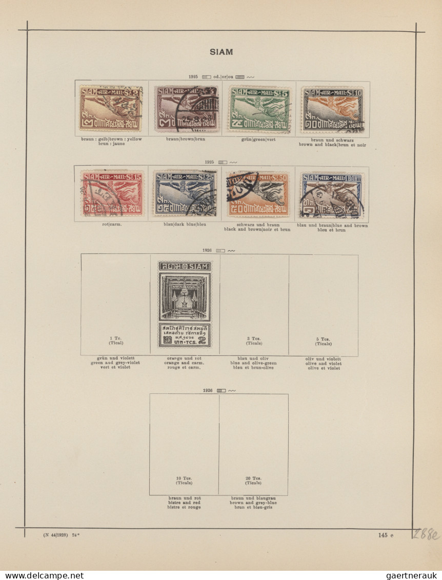 Thailand: 1883/1928, used and mint collection on Schaubek album pages, well fill