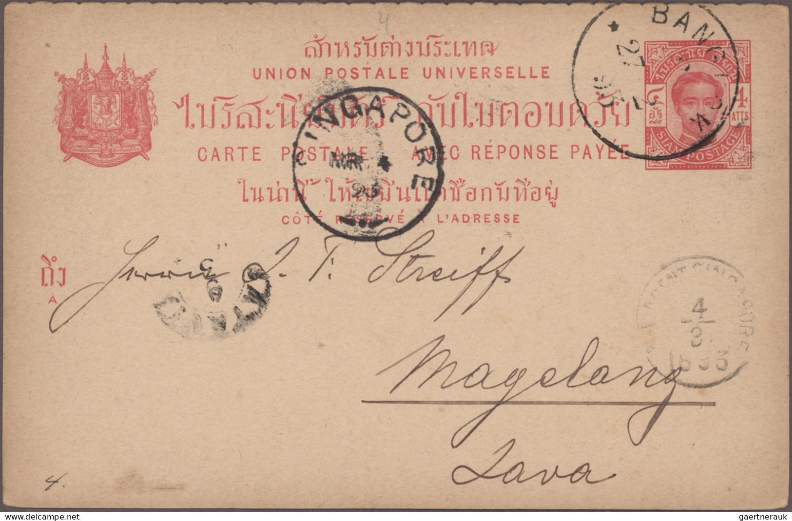 Thailand - Postal Stationery: 1883-1980's Ca.: Specialized Collection Of About 3 - Thailand