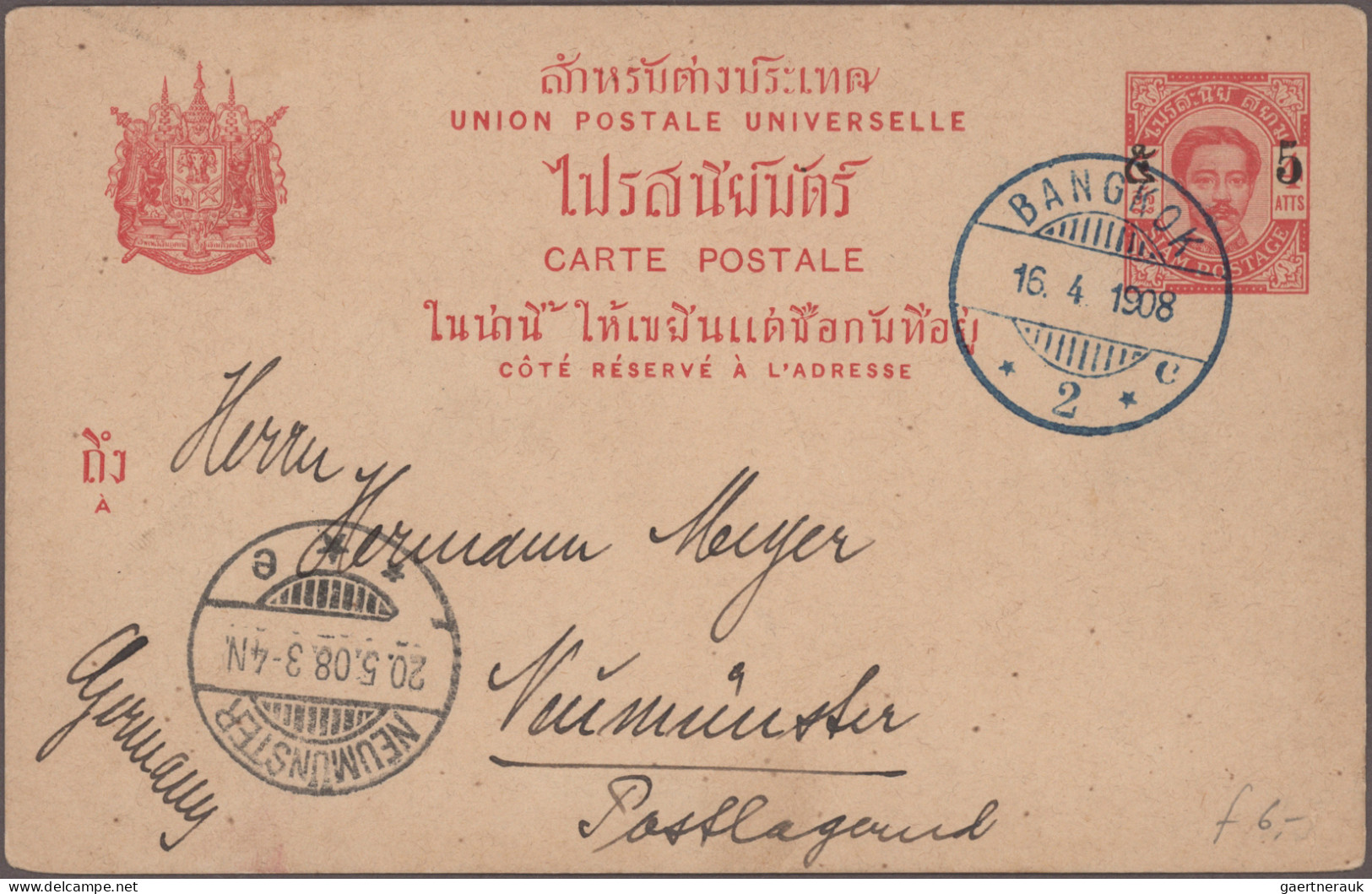 Thailand - Postal Stationery: 1883-1980's ca.: Specialized collection of about 3