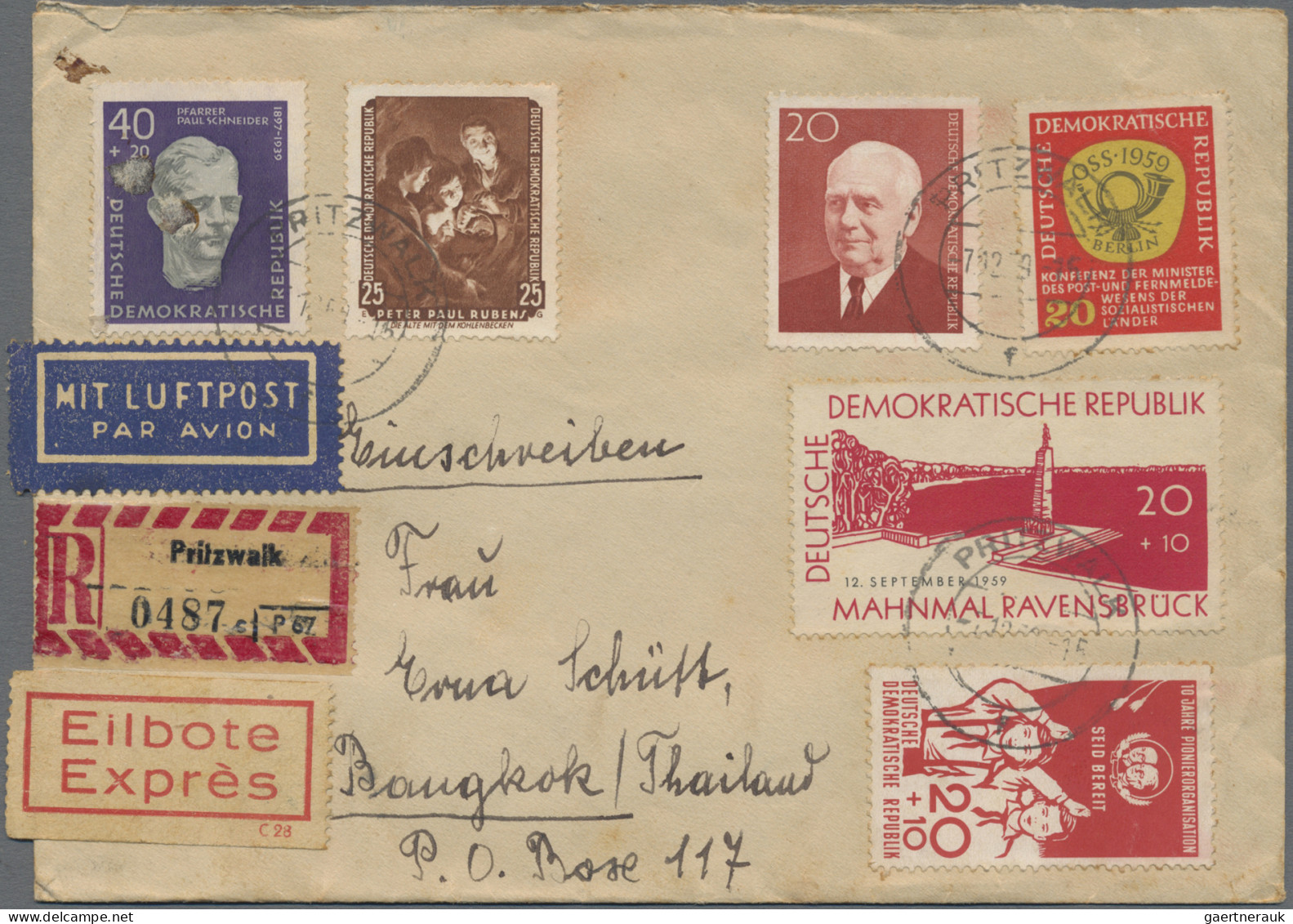 Thailand - Incoming Mail: 1948/1960 Ca.: 25 Covers From The Germany To Thailand, - Thaïlande