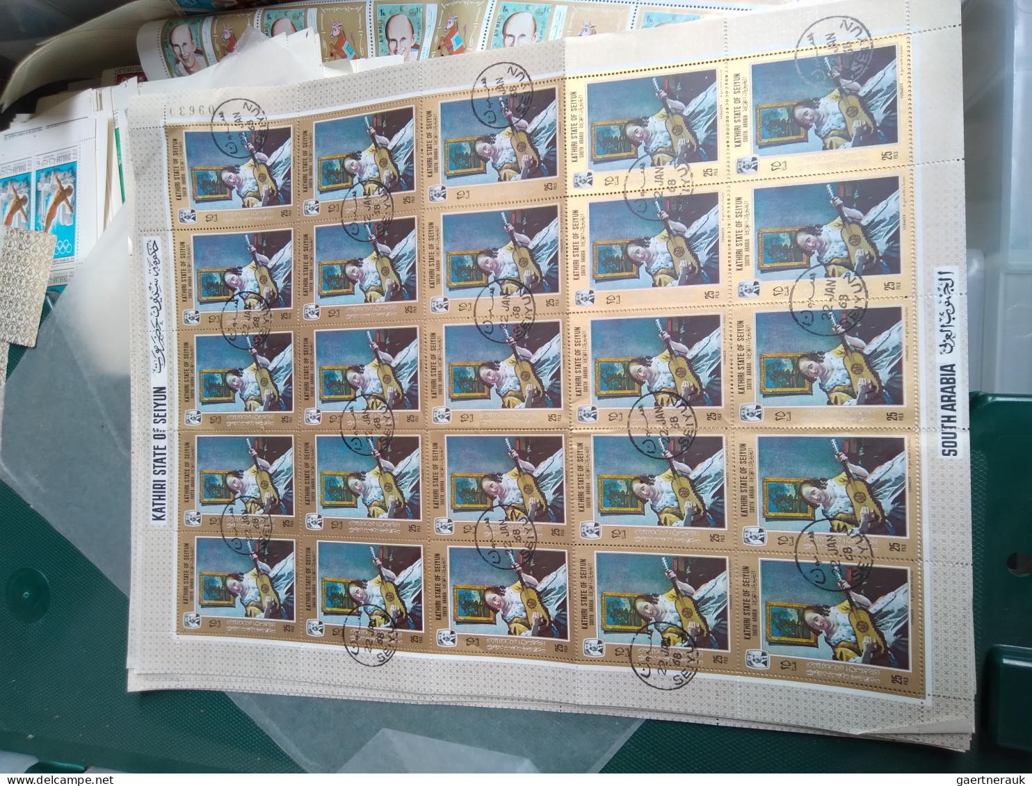 Middle East: "ARABIC WORLD" huge stock of stamps and a lot of Epreuves, proofs,