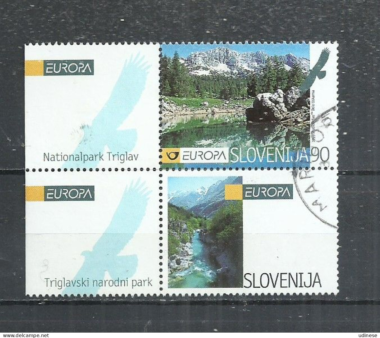 SLOVENIA 1999 - EUROPA - TRIGLAV NATIONAL PARK WITH TAB - USED OBLITERE GESTEMPELT USADO - 1999