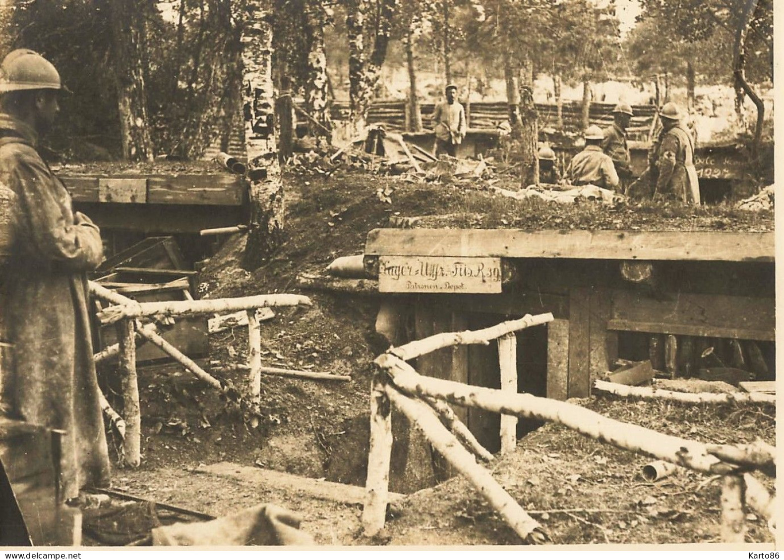 Trou Bricot , Souain Perthes Lès Hurlus * Ww1 Guerre 14/18 War * Abris Allemands * Photo Ancienne 18x13cm - Souain-Perthes-lès-Hurlus