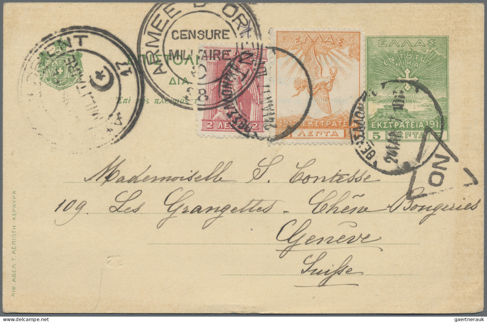 Levant: 1898/1919, Correspondence To Geneve/Lausanne/Switzerland, Assortment Of - Deutsche Post In Der Türkei