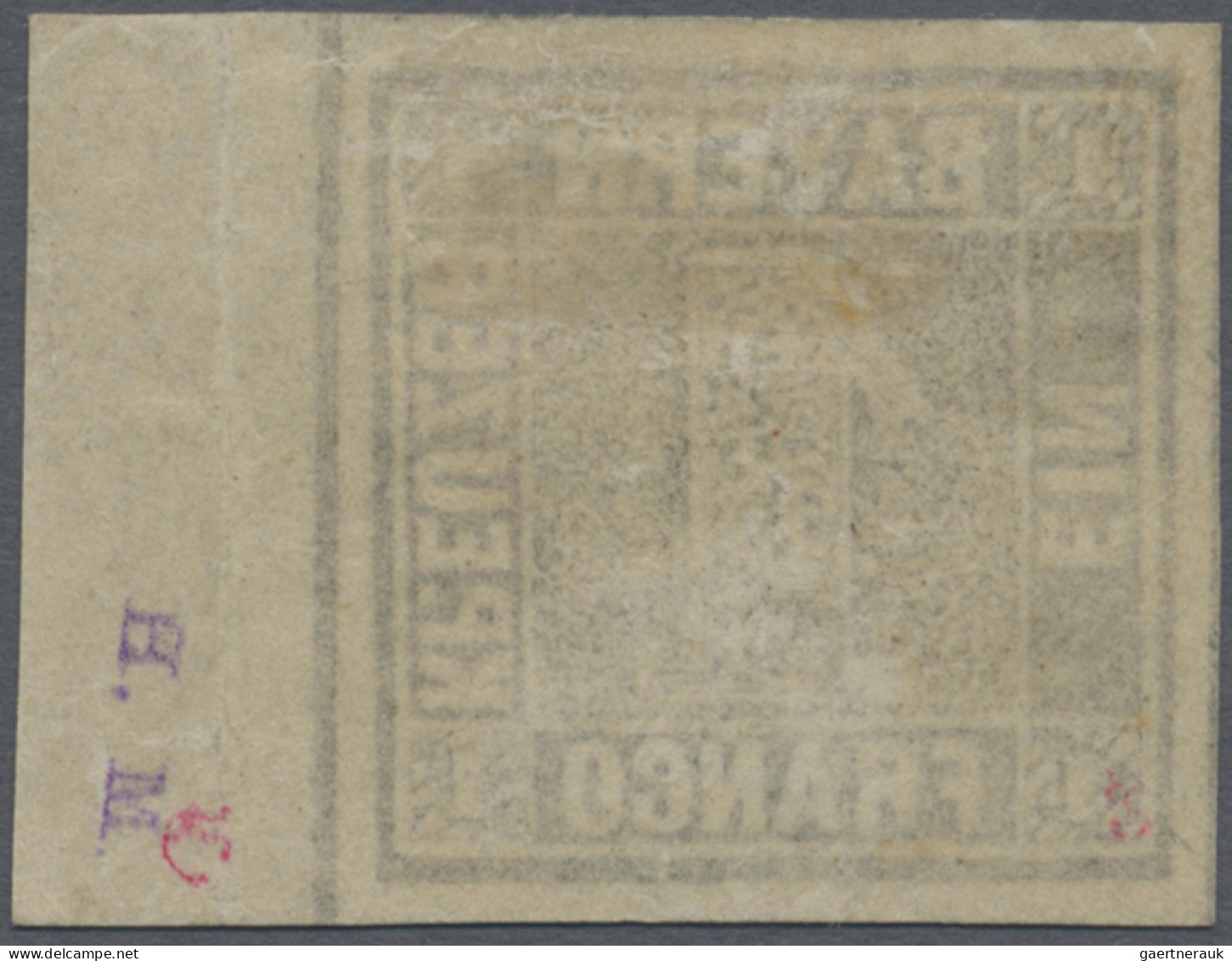 Bayern - Marken Und Briefe: 1849, 1 Kreuzer Grauschwarz, Platte 1, Ungebraucht, - Autres & Non Classés