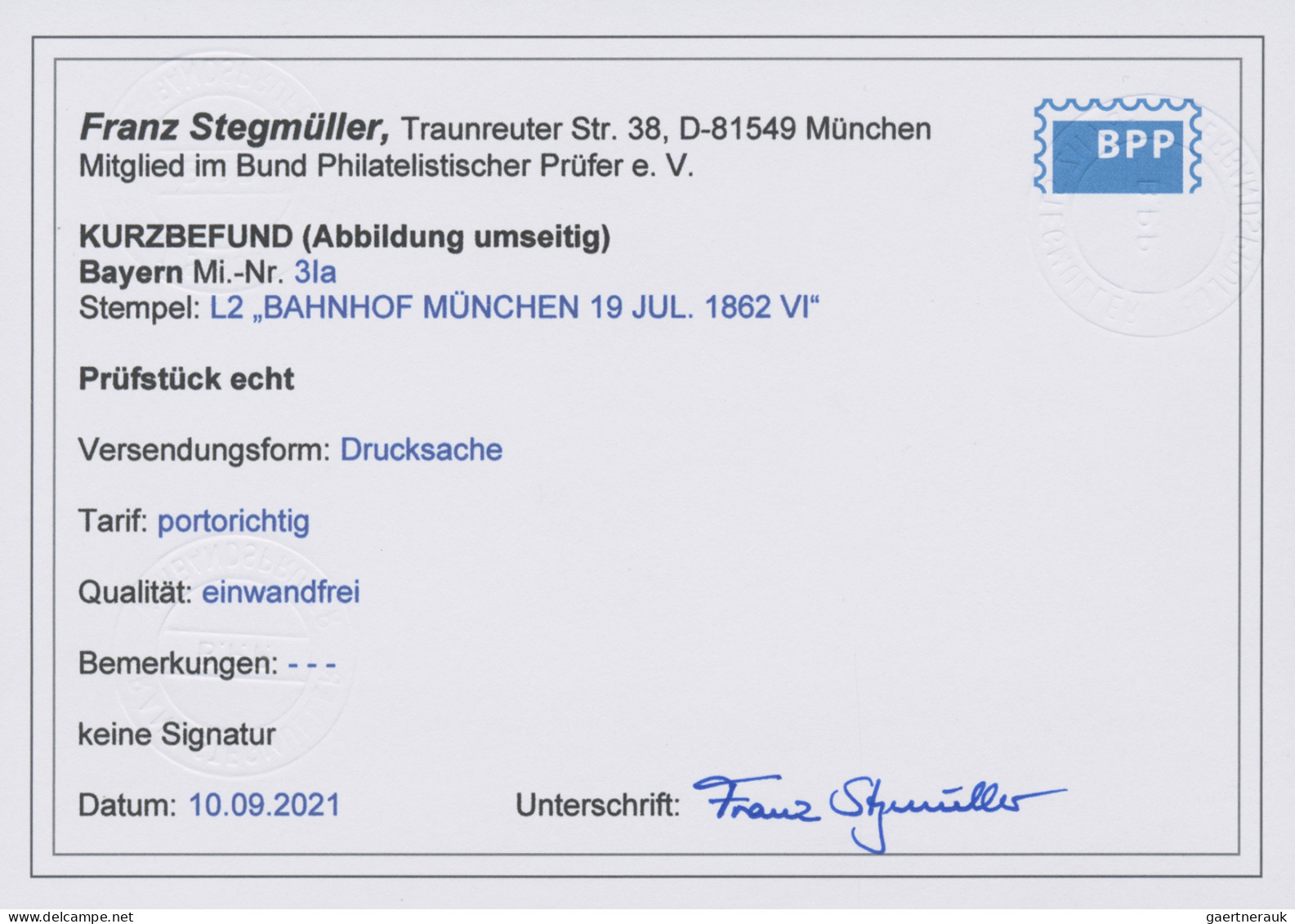 Bayern - Marken Und Briefe: 1850, 1 Kr. Hellrot, übergehend Entwertet Mit L2 "BA - Sonstige & Ohne Zuordnung