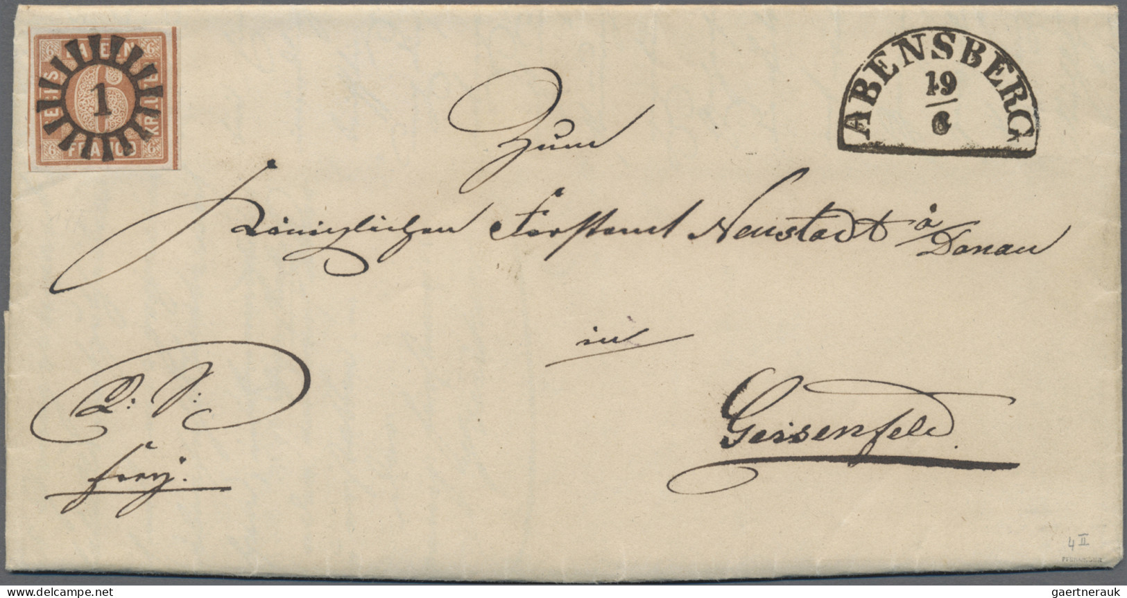 Bayern - Marken Und Briefe: 1850, 6 Kr. Braun, Typ II, Platte 1, Entwertet Mit G - Other & Unclassified