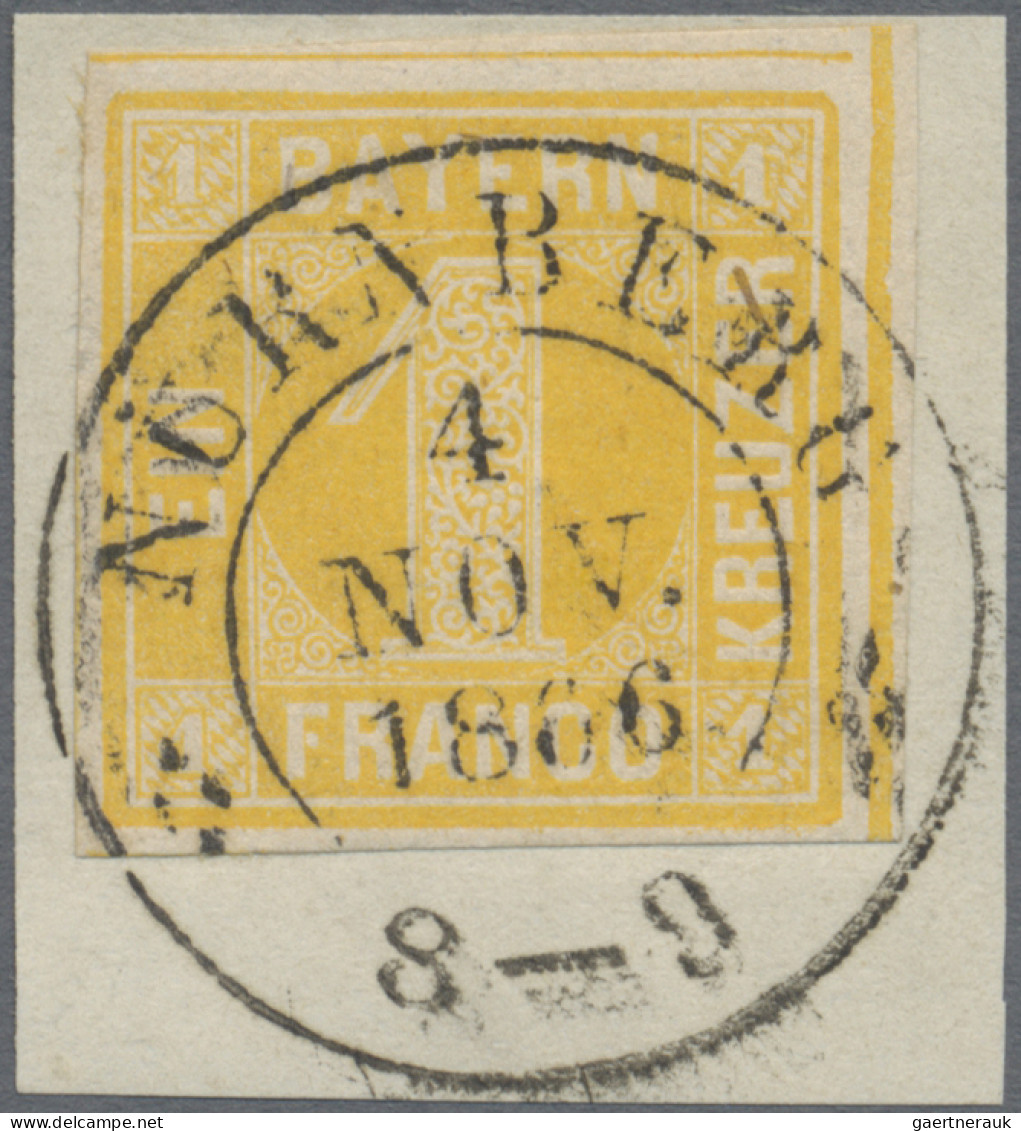 Bayern - Marken Und Briefe: 1862, 1 Kr. Gelb, Plattentyp II (runde Ecken), überg - Autres & Non Classés