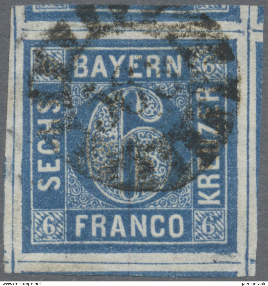 Bayern - Marken Und Briefe: 1862, 6 Kr. Blau, Allseits überrandig Mit Teilen Von - Autres & Non Classés