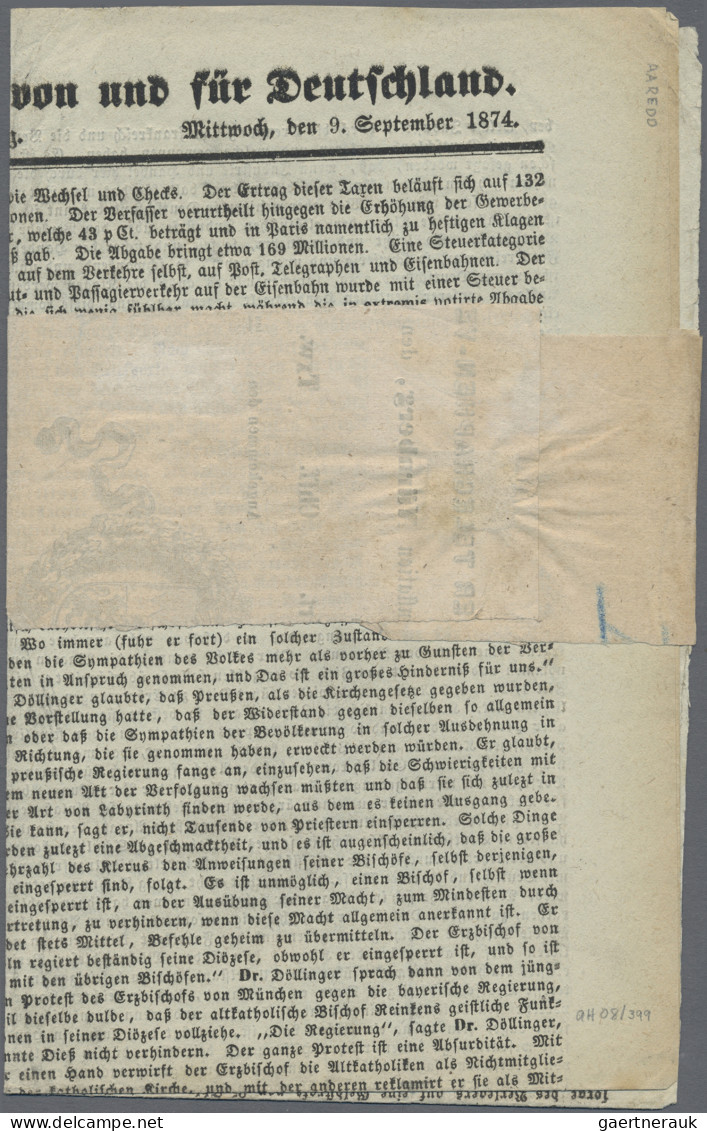 Bayern - Marken Und Briefe: 1870, 3 Kr. Karminrosa, Wasserzeichen 16 Mm Rauten, - Andere & Zonder Classificatie