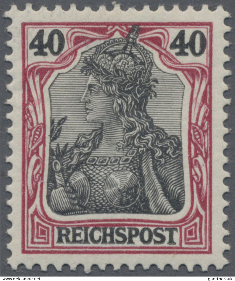 Deutsches Reich - Germania: 1900 40 (Pf.) (dunkelrötlich)karmin/schwarz, Sog. "E - Neufs