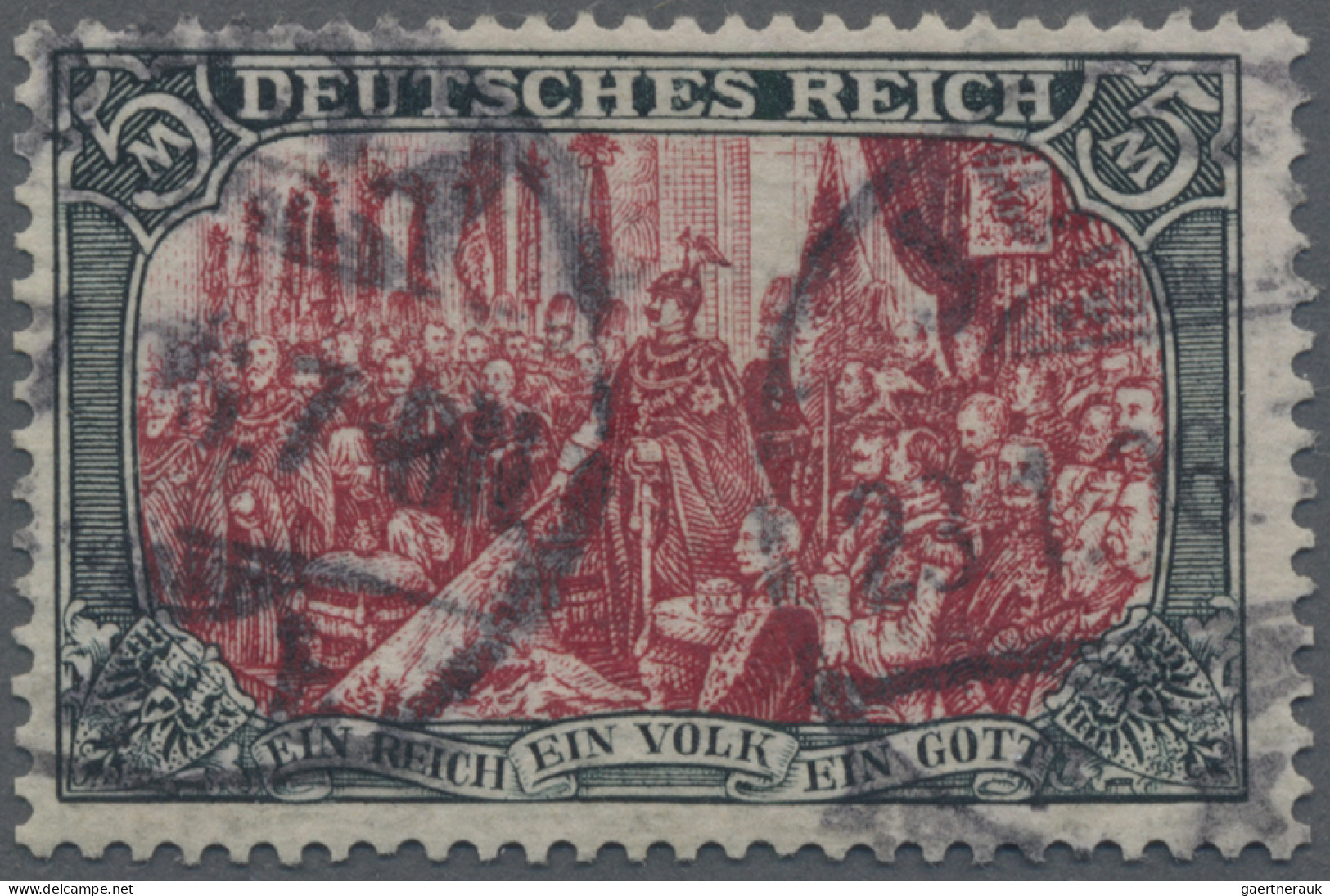 Deutsches Reich - Germania: 1902 'Reichsgründungsgedenkfeier' 5 M. Grünschwarz/d - Oblitérés