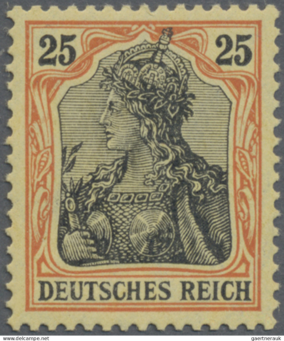 Deutsches Reich - Germania: 1905-13 Germania, kompletter Satz von 11 Werten (von