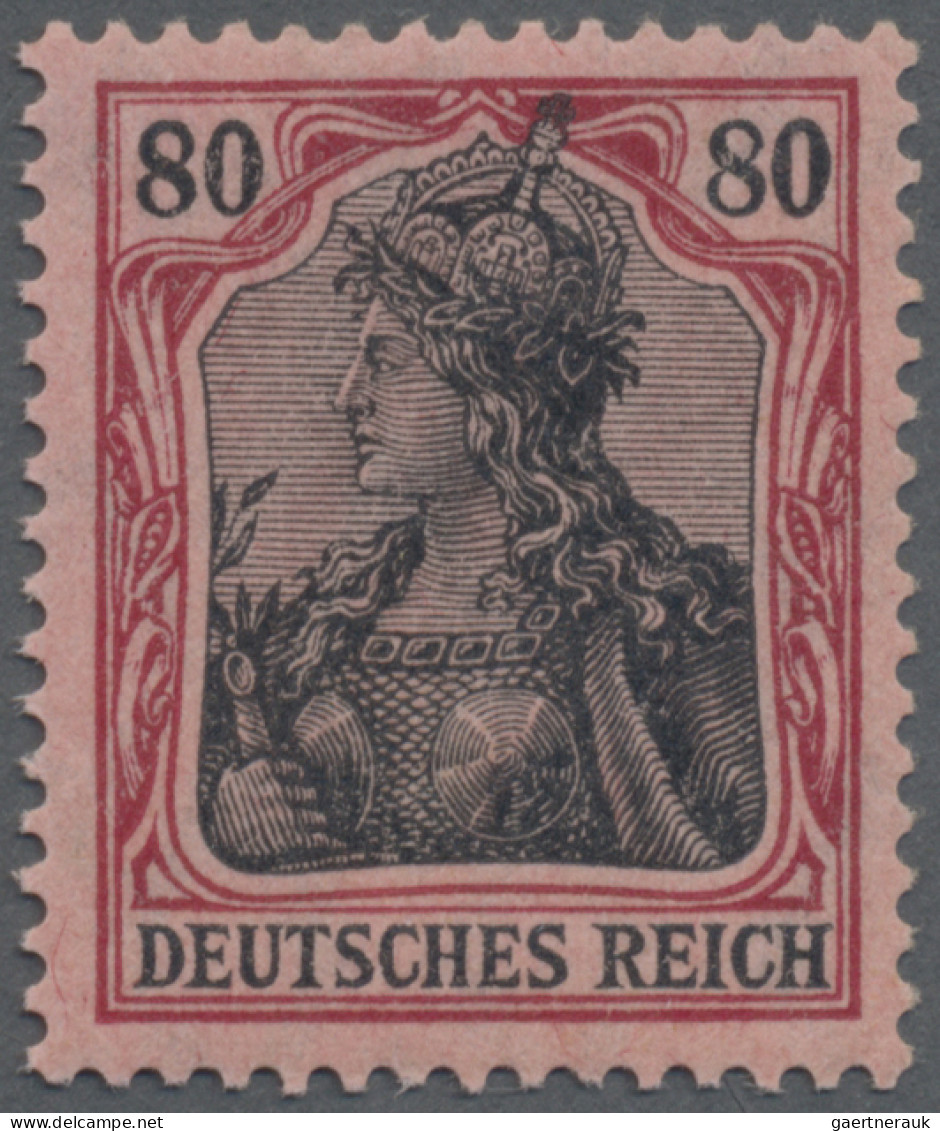 Deutsches Reich - Germania: 1905-13 Germania, kompletter Satz von 11 Werten (von