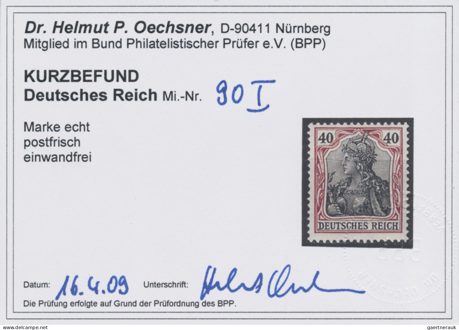 Deutsches Reich - Germania: 1905-13 Germania, kompletter Satz von 11 Werten (von