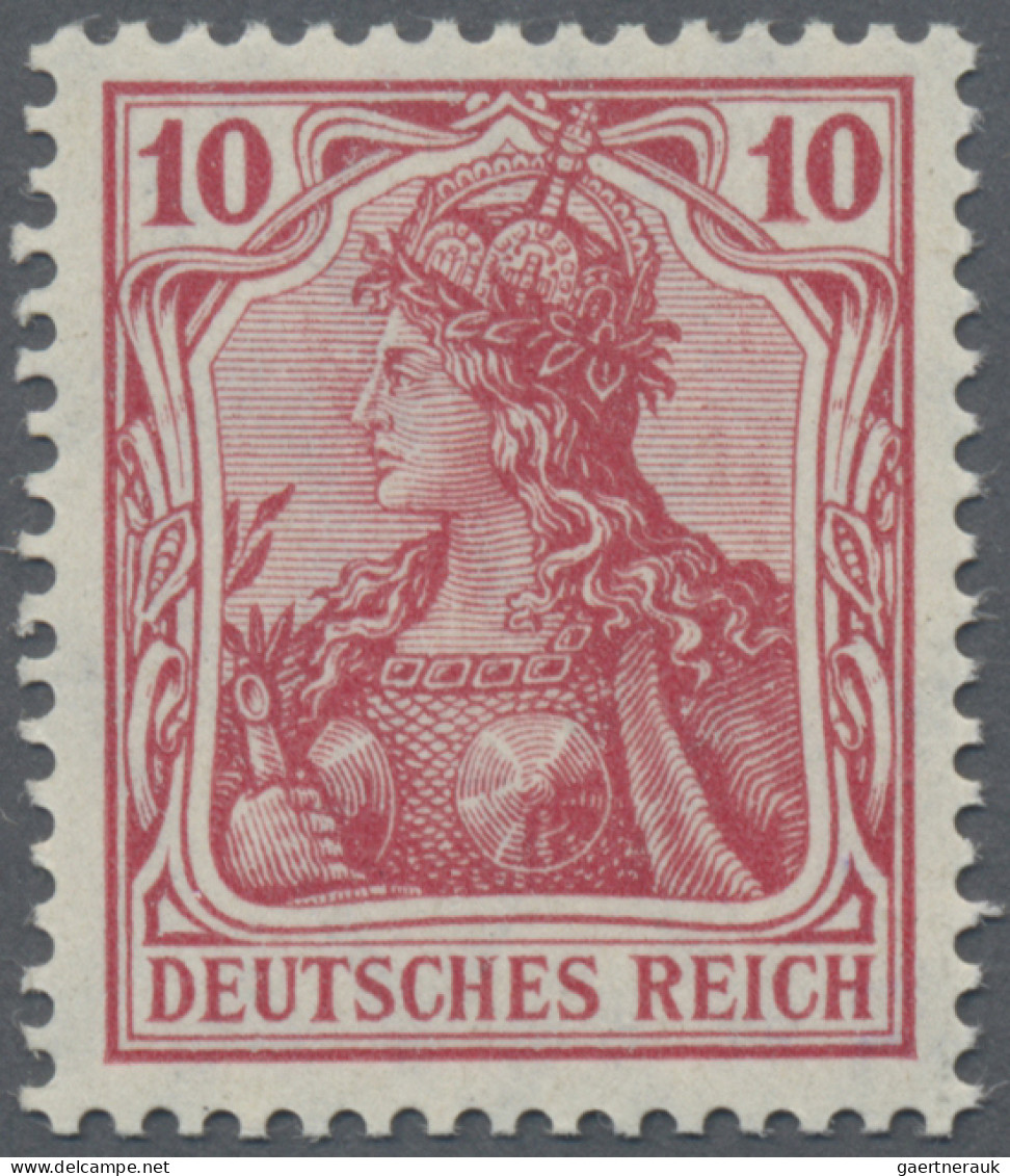 Deutsches Reich - Germania: 1905-13 Drei Postfrische Einzelmarken Germania 10 Pf - Neufs