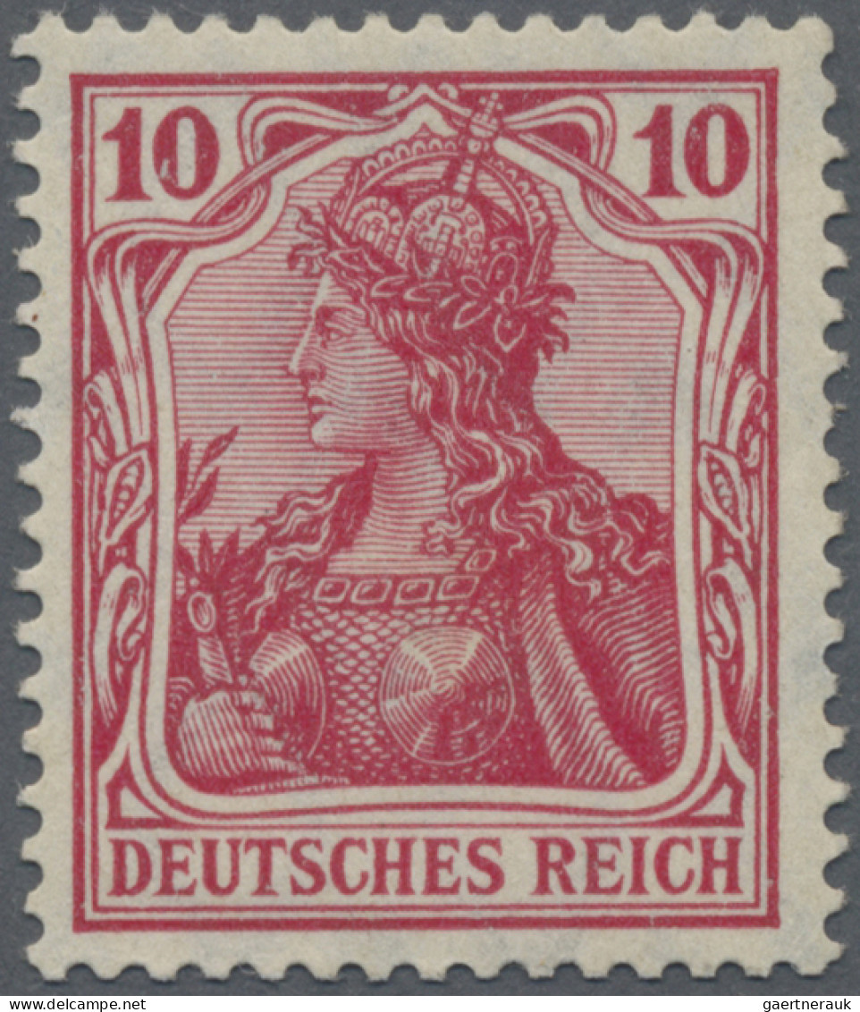 Deutsches Reich - Germania: 1905-13 Drei Postfrische Einzelmarken Germania 10 Pf - Nuevos