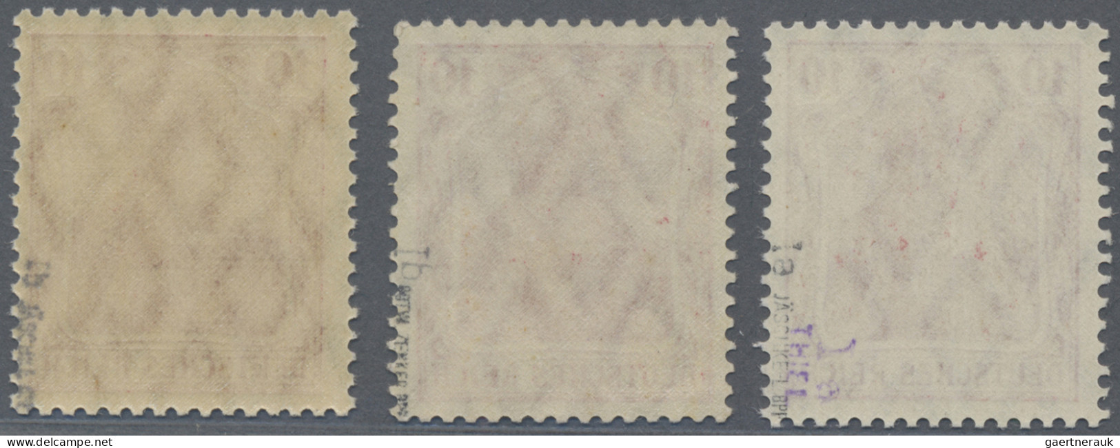 Deutsches Reich - Germania: 1905-13 Drei Postfrische Einzelmarken Germania 10 Pf - Ungebraucht