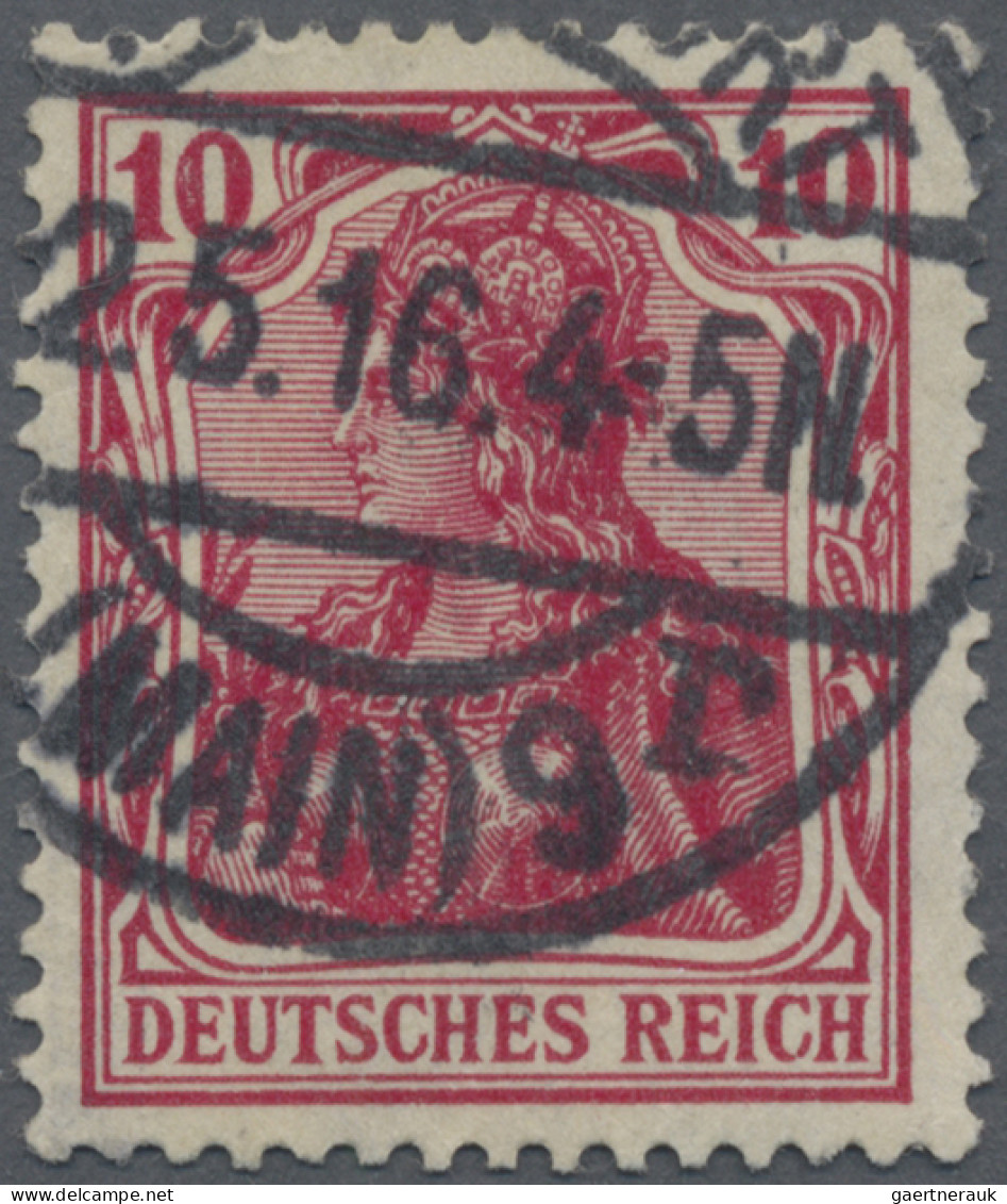 Deutsches Reich - Germania: 1915 Kriegsdruck 10 (Pf) Lilarot, Gestempelt "FRANKF - Gebraucht