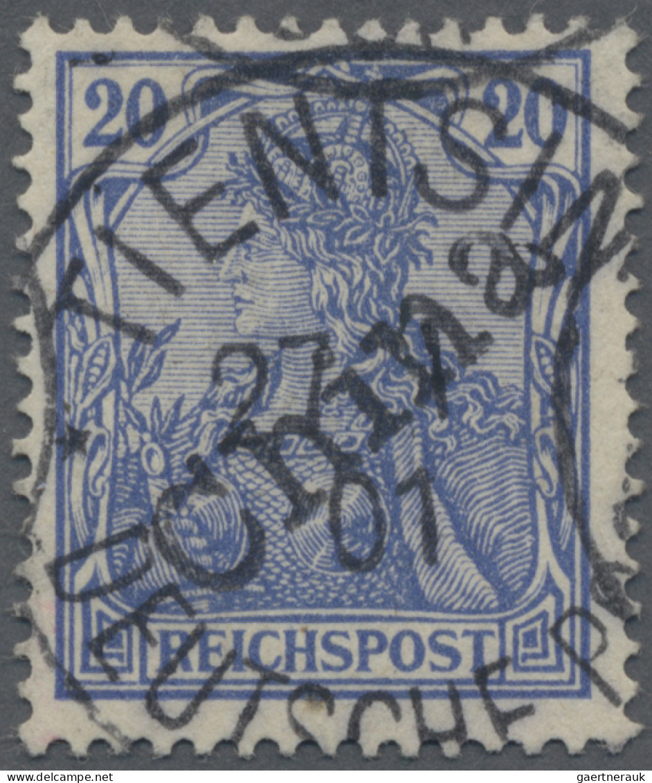 Deutsche Post In China: 1901 20 (Pf) Lilaultramarin Mit Handstempelaufdruck "Chi - Chine (bureaux)