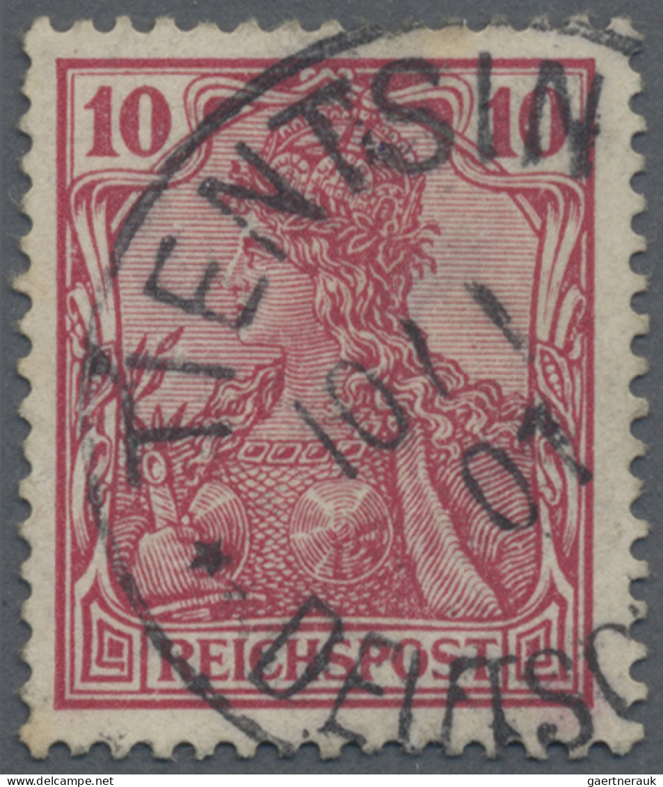 Deutsche Post In China: 1900 "Petschili"-Ausgaben: Germania 10 (Pf.) Per Zwei So - Chine (bureaux)