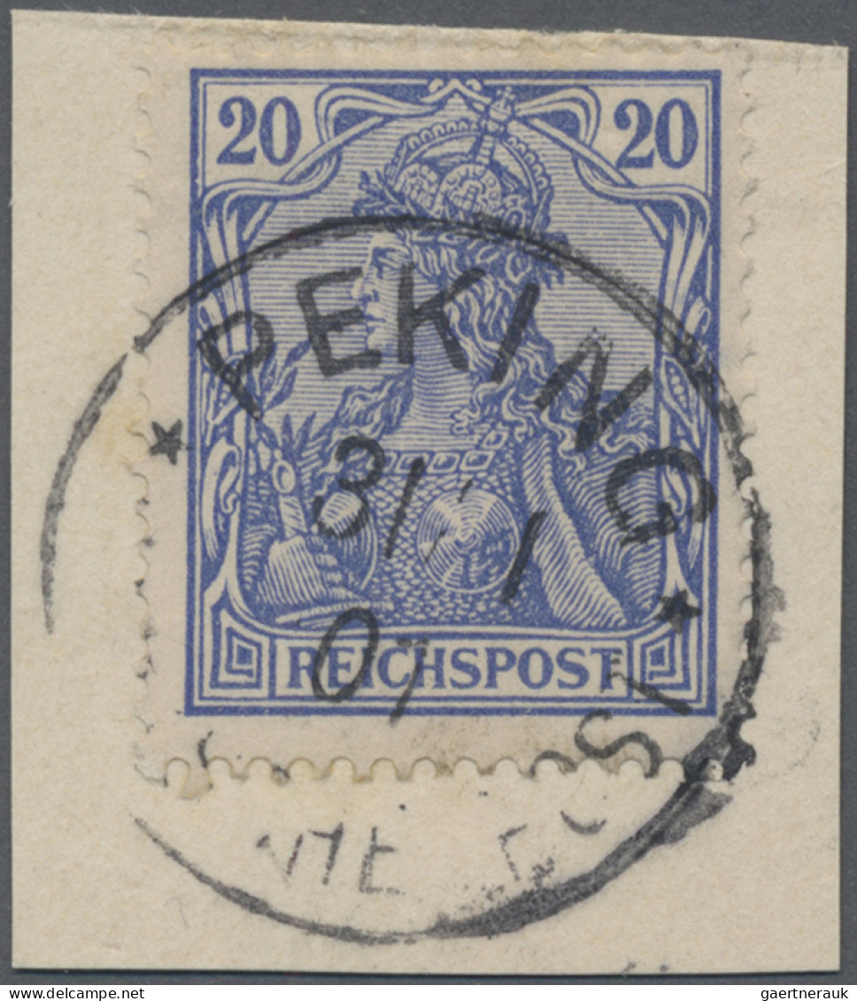 Deutsche Post In China: 1900 "Petschili"-Ausgaben: Germania 10 (Pf.) Per Zwei So - Chine (bureaux)