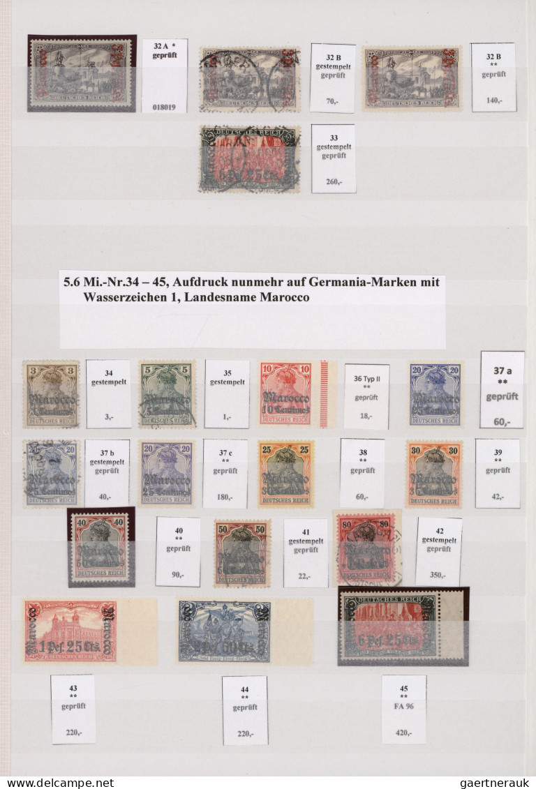 Deutsche Post In Marokko: 1900-1919 Spezialisierte Sammlung Der Germania-Ausgabe - Maroc (bureaux)