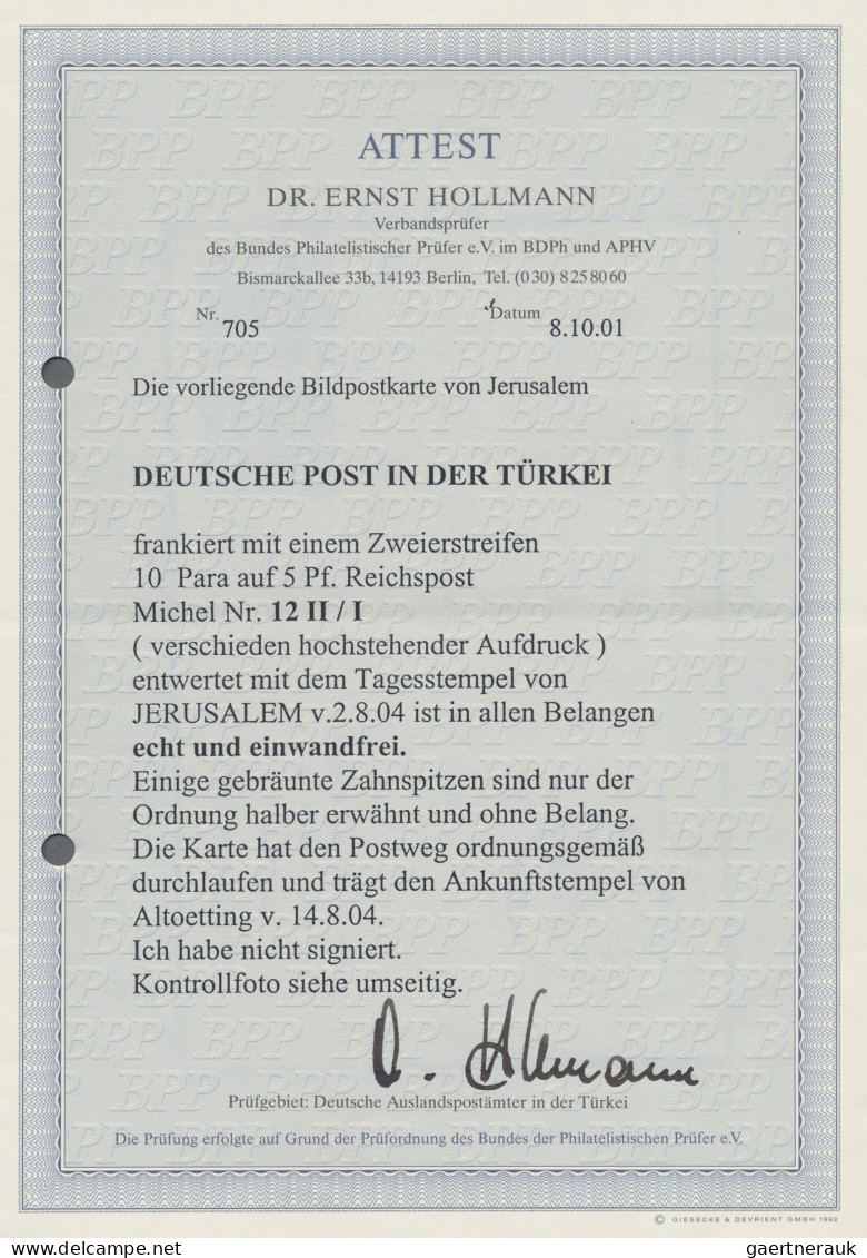 Deutsche Post In Der Türkei: 1900 Germania 10 Pa. Auf 5 (Pf) Im Waagerechten Paa - Turquie (bureaux)