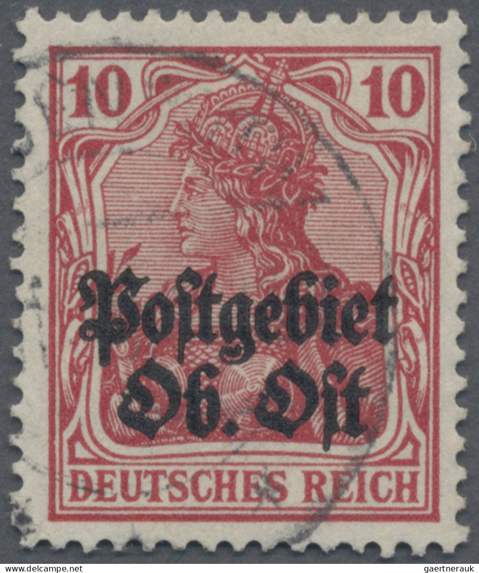 Deutsche Besetzung I. WK: Postgebiet Ober. Ost: 1916 "Postgebiet Ob. Ost" Auf 10 - Besetzungen 1914-18