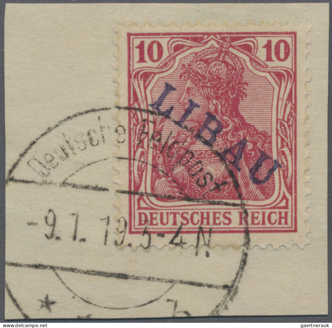 Deutsche Besetzung I. WK: Postgebiet Ober. Ost - Libau: 1919 Überkompletter Satz - Ocupación 1914 – 18