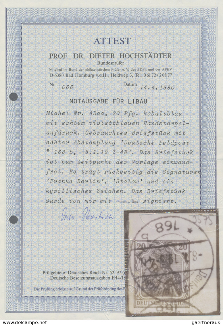 Deutsche Besetzung I. WK: Postgebiet Ober. Ost - Libau: 1919 Überkompletter Satz