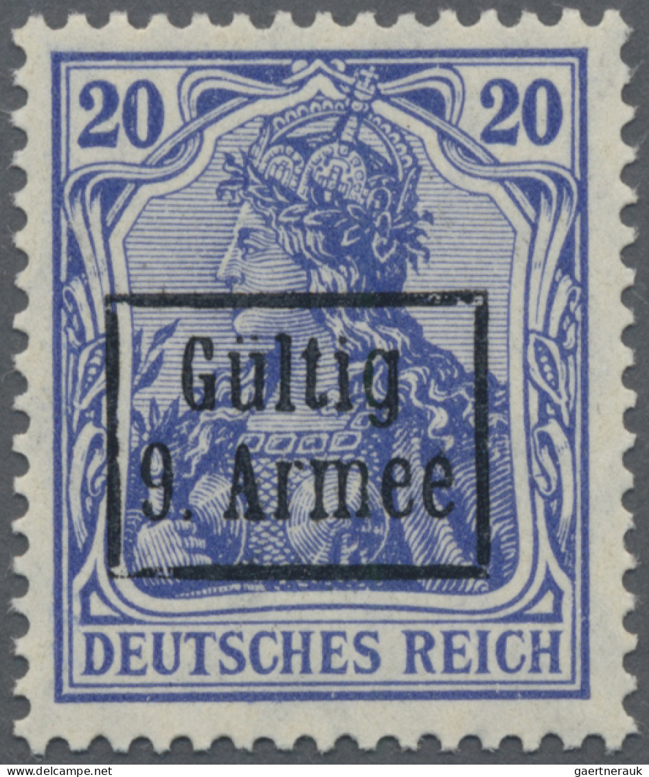 Deutsche Besetzung I. WK: Rumänien - 9. Armee: 1918 "Gültig 9. Armee" Auf 20 (Pf - Ocupación 1914 – 18