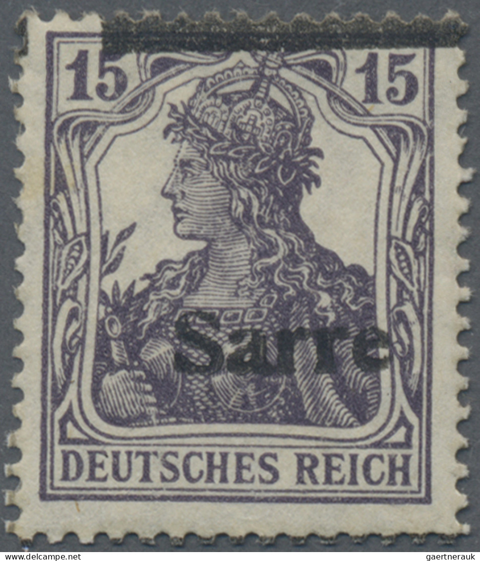 Deutsche Abstimmungsgebiete: Saargebiet: 1920 Sechs Marken Mit "verschobenem Auf - Unused Stamps