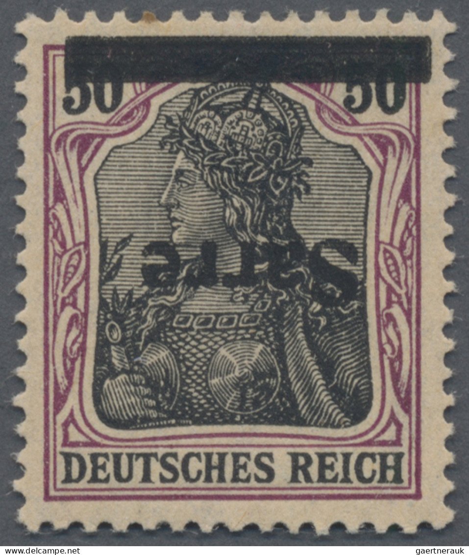 Deutsche Abstimmungsgebiete: Saargebiet: 1920 50 (Pf) Dunkelbräunlichlila/schwar - Neufs