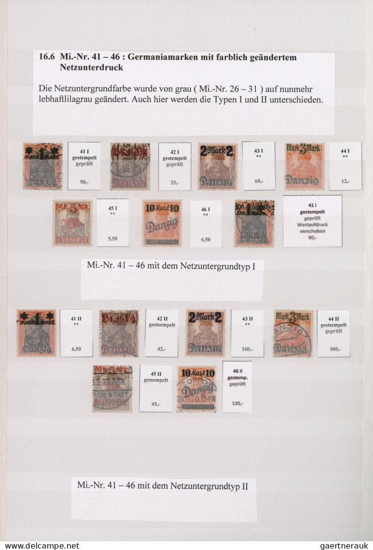 Danzig: 1920-1921 Spezialisierte Sammlung Der Germania-Ausgaben, Postfrisch Bzw. - Otros & Sin Clasificación