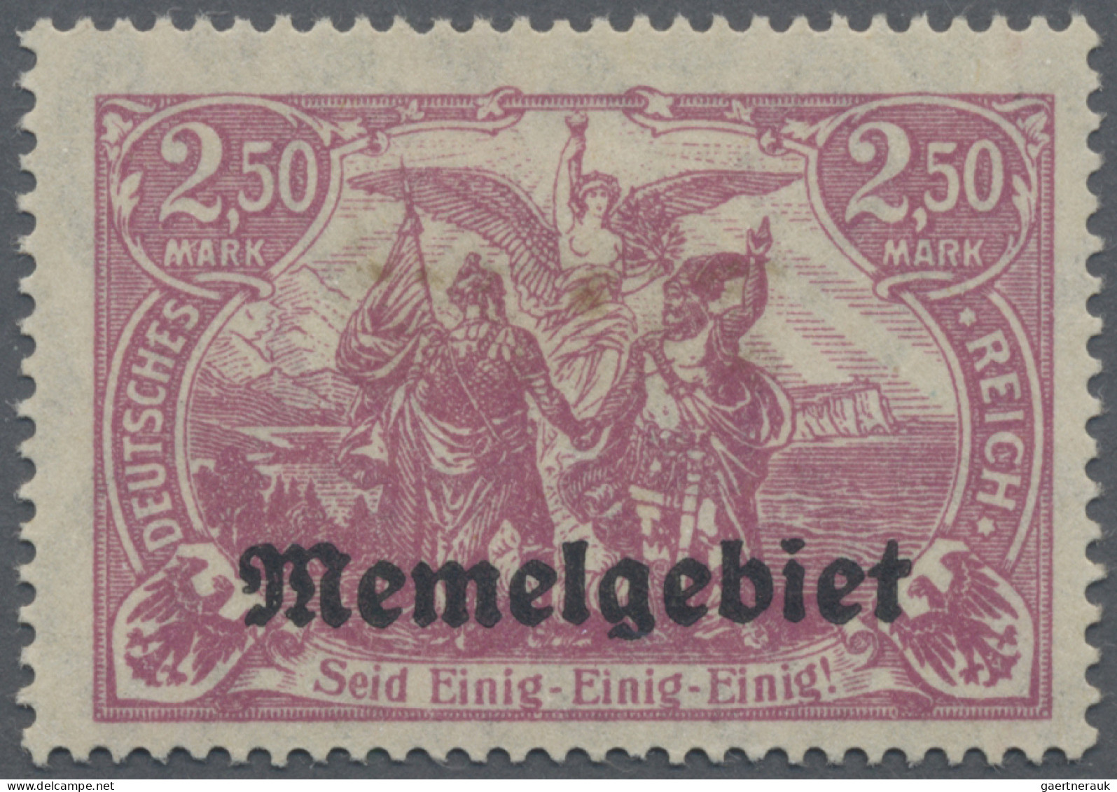 Memel: 1920 2,50 M. Rosalila, Ungebraucht, Falzspur Minimal Durchschlagend, Sons - Memel (Klaipeda) 1923