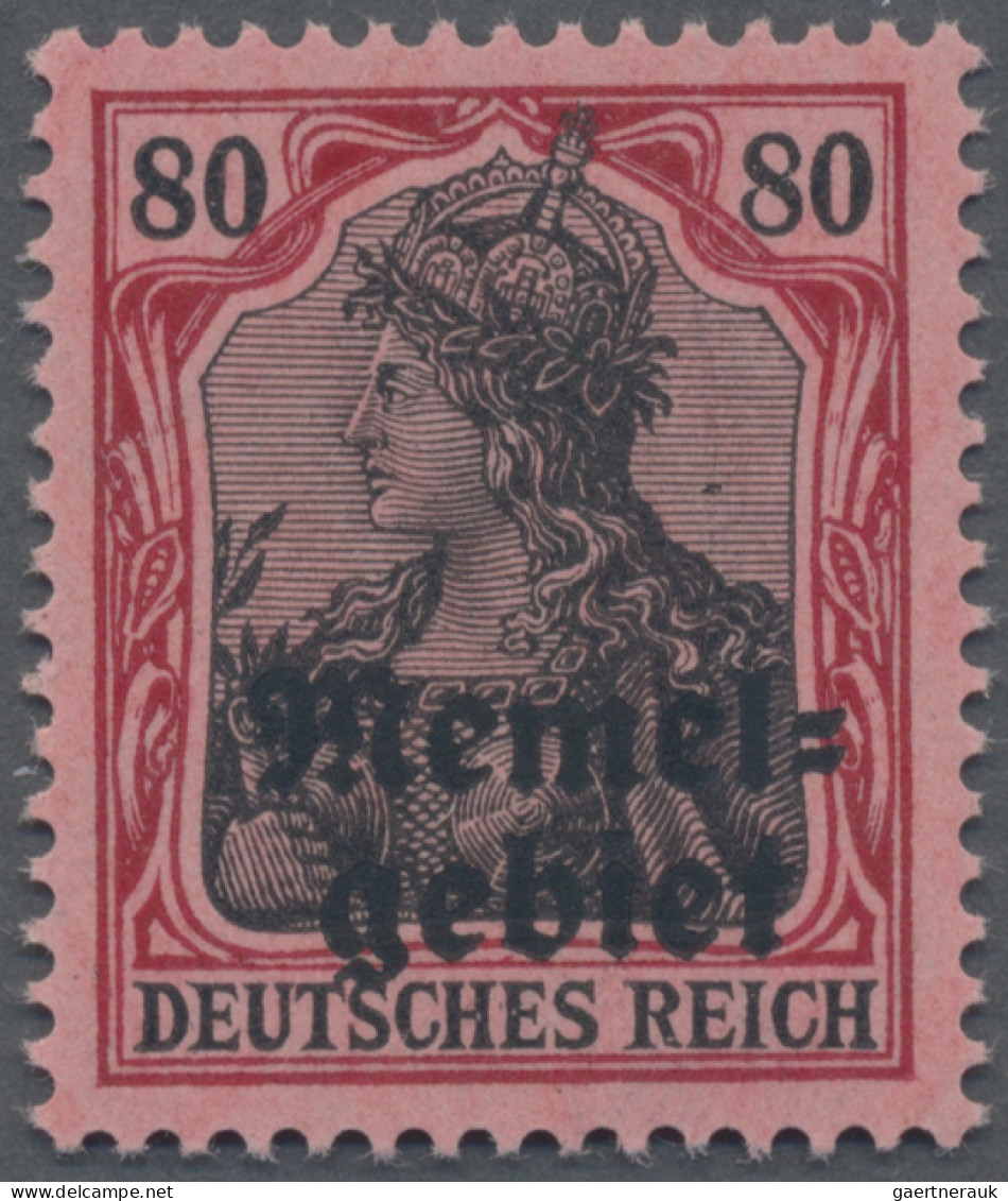 Memel: 1920 Nicht Ausgegebene 80 (Pf) Karminrot/rotschwarz Auf Hellrosa Mit Aufd - Memel (Klaïpeda) 1923